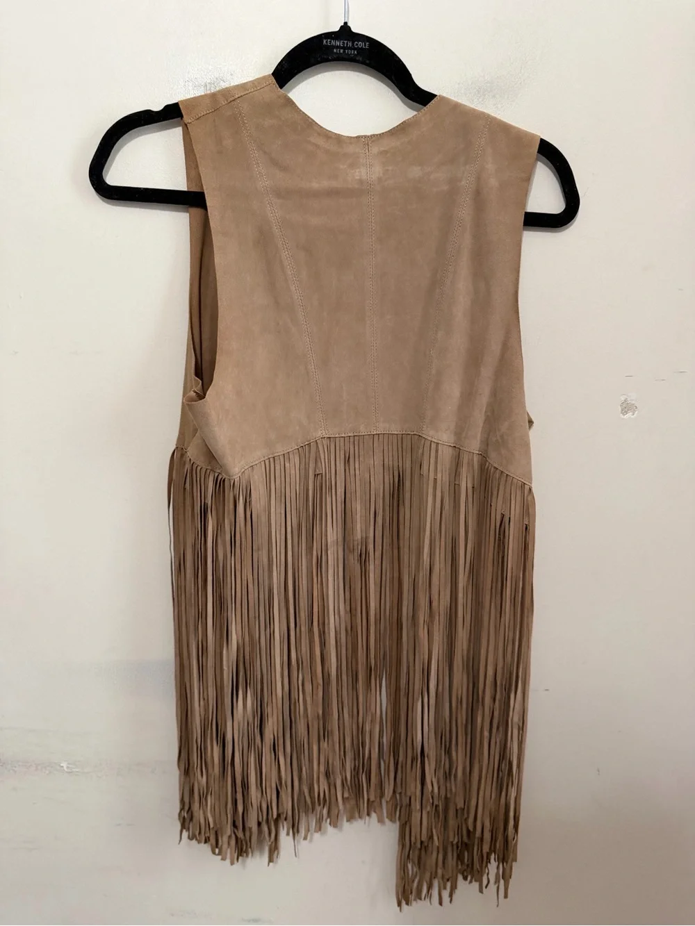 LAMARQUE Collection Suede Fringe Vest Women’s Medium Tan Western Boho Festival - Picture 7 of 13